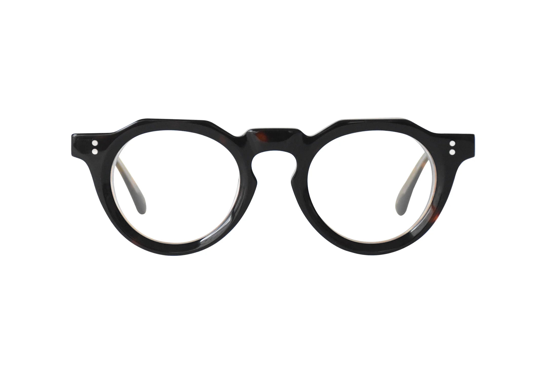 Óculos-de-grau-redondo-tortoise-Millos-frente