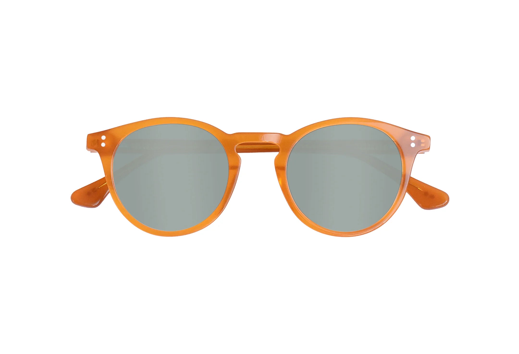 Óculos-de-sol-de-bio-acetato-laranja-redondo-Clô-foco