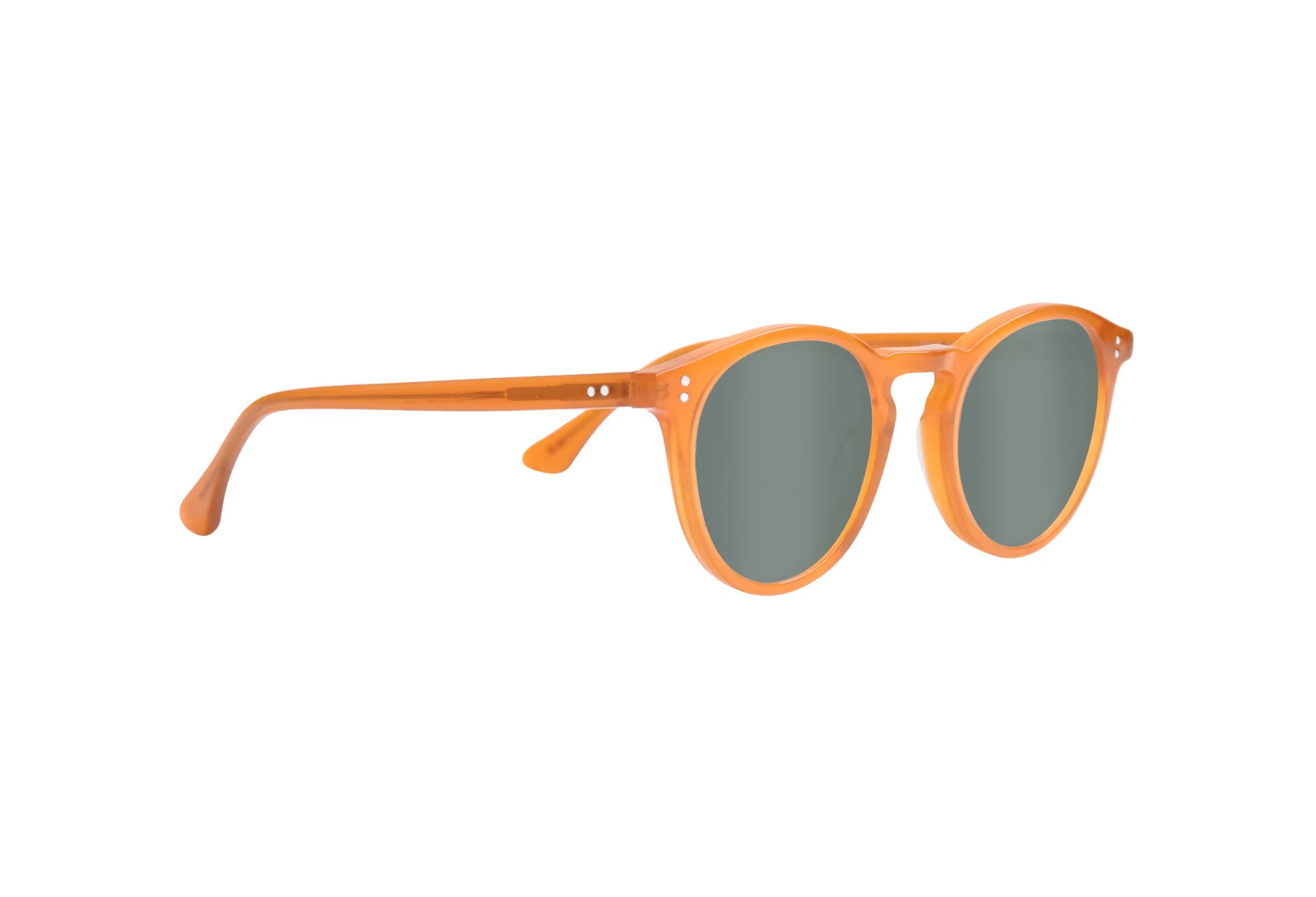 Óculos-de-sol-de-bio-acetato-laranja-redondo-Clô-lado
