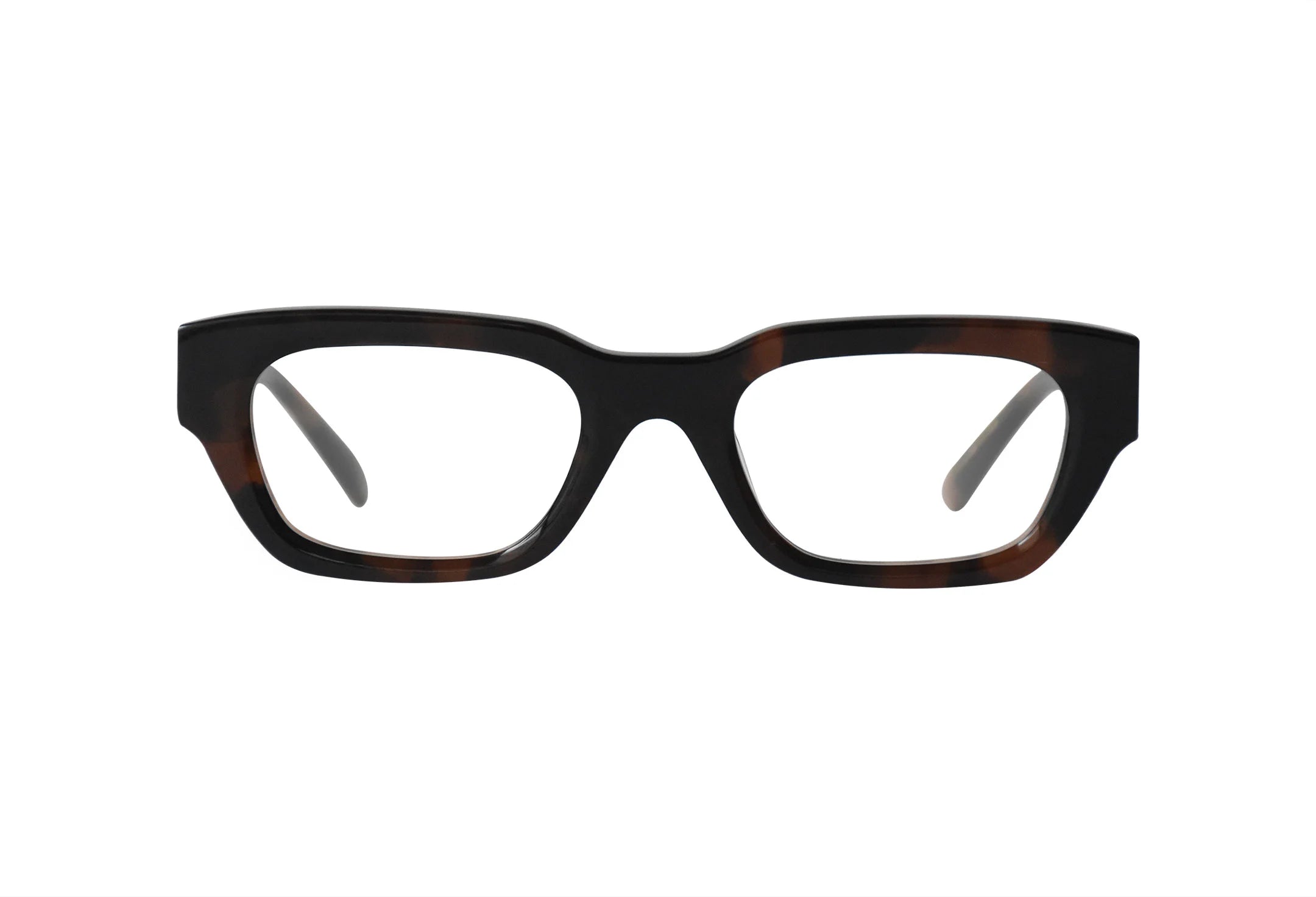 Óculos-de-grau-Retangular-Tortoise Demétrius-frente