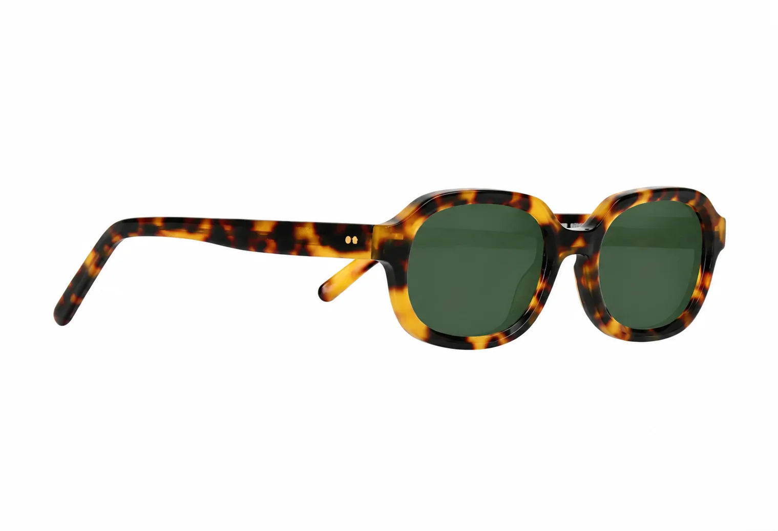 Óculos-de-bio-acetato-de-sol-Retangular-classico-Elba-Tortoise-mel-lado