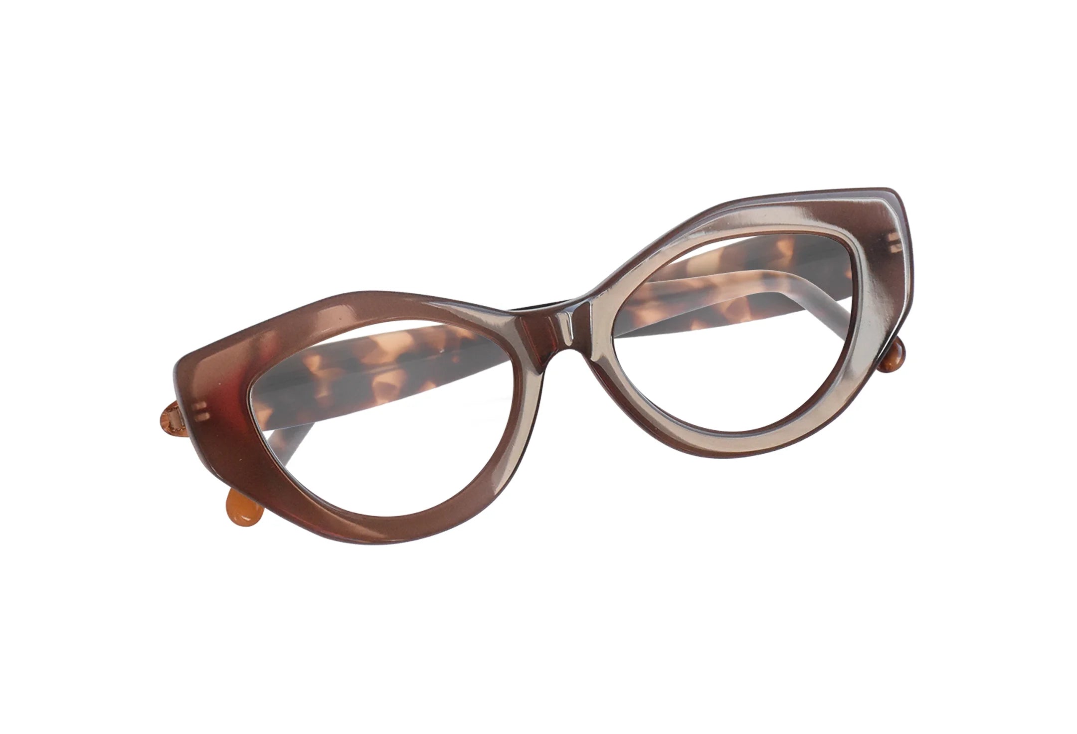 Óculos-de-grau-cat-eye-Olivia-marrom-frente
