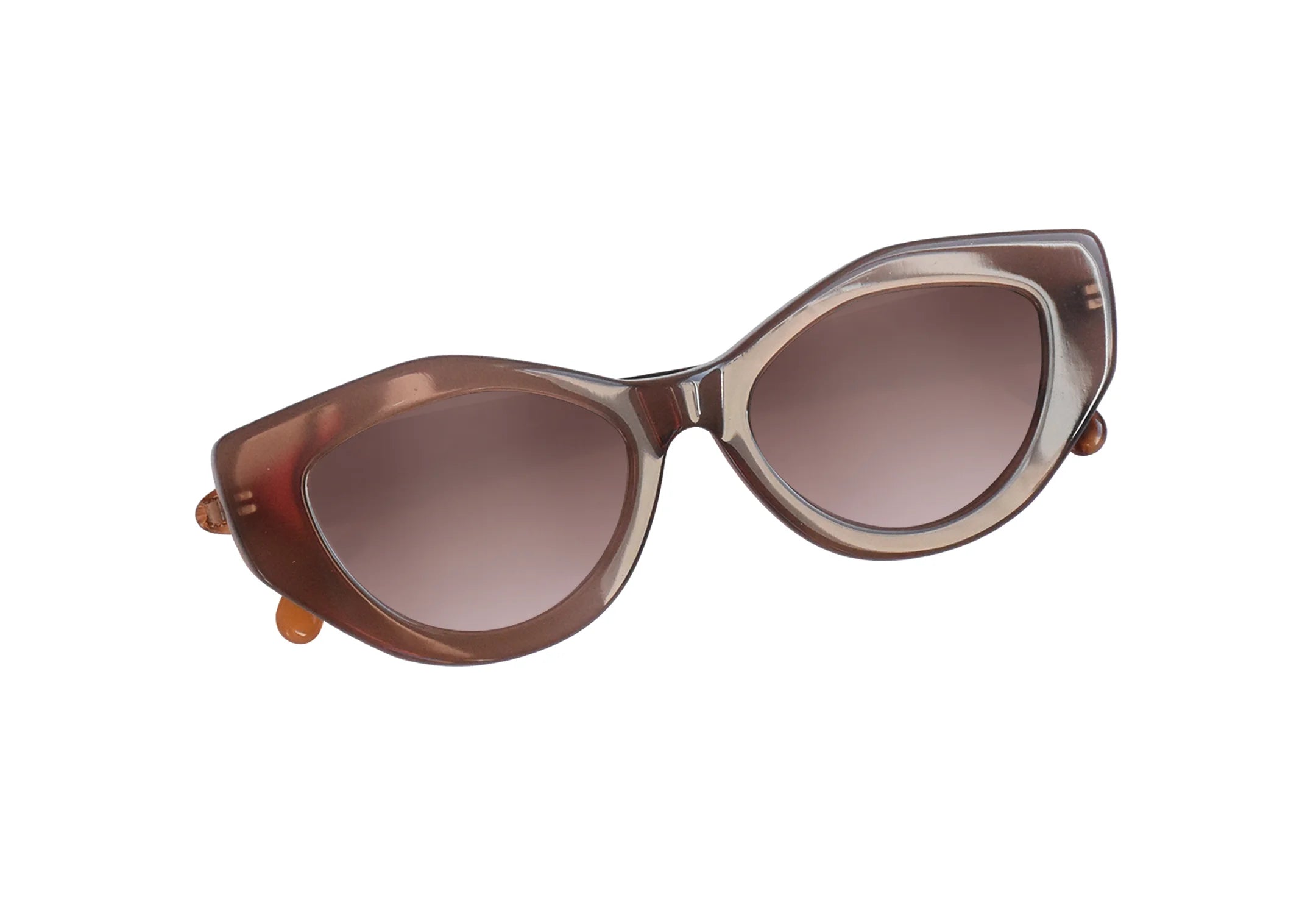Óculos-de-sol-cat-eye-Olivia-marrom-foco